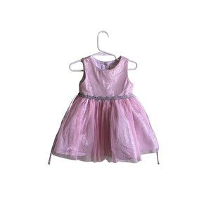 Youngland Toddler Baby Girls Pink and Silver Party Dress Spring Summer | Size 2T